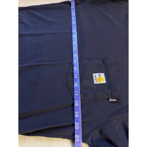 Carhartt FR Medium Long Sleeved Shirt Navy - Picture 9 of 9